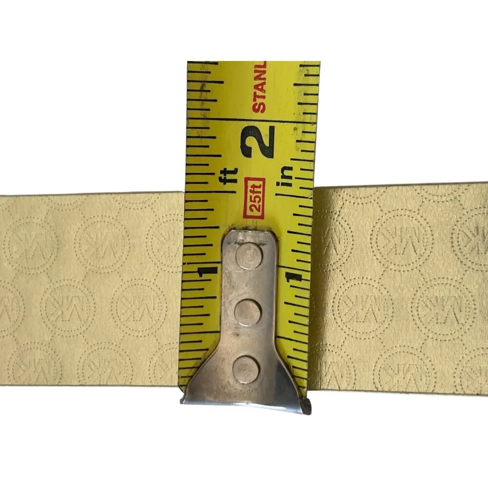NEW-MICHAEL KORS GOLD SIGNATURE MIRROR MK LOGO+GOLD TONE BUCKLE WOMENS BELT